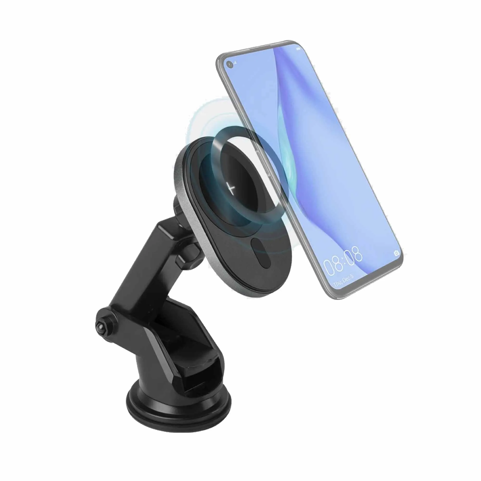 Energea MagDisc Drive Wireless Charging Magnetic Car Mount - Magsafe Compatible - Gunmetal (Barcode: 6957879424267 )