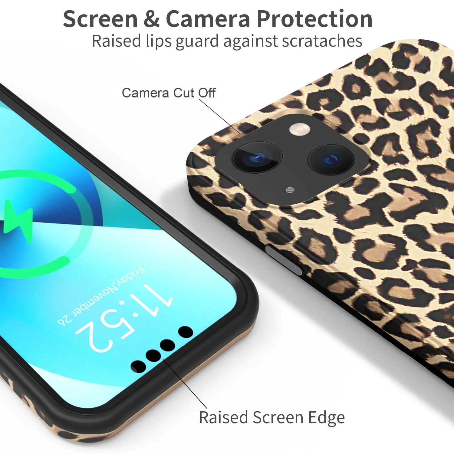 Engraved White Leopard Phone Case For iPhone