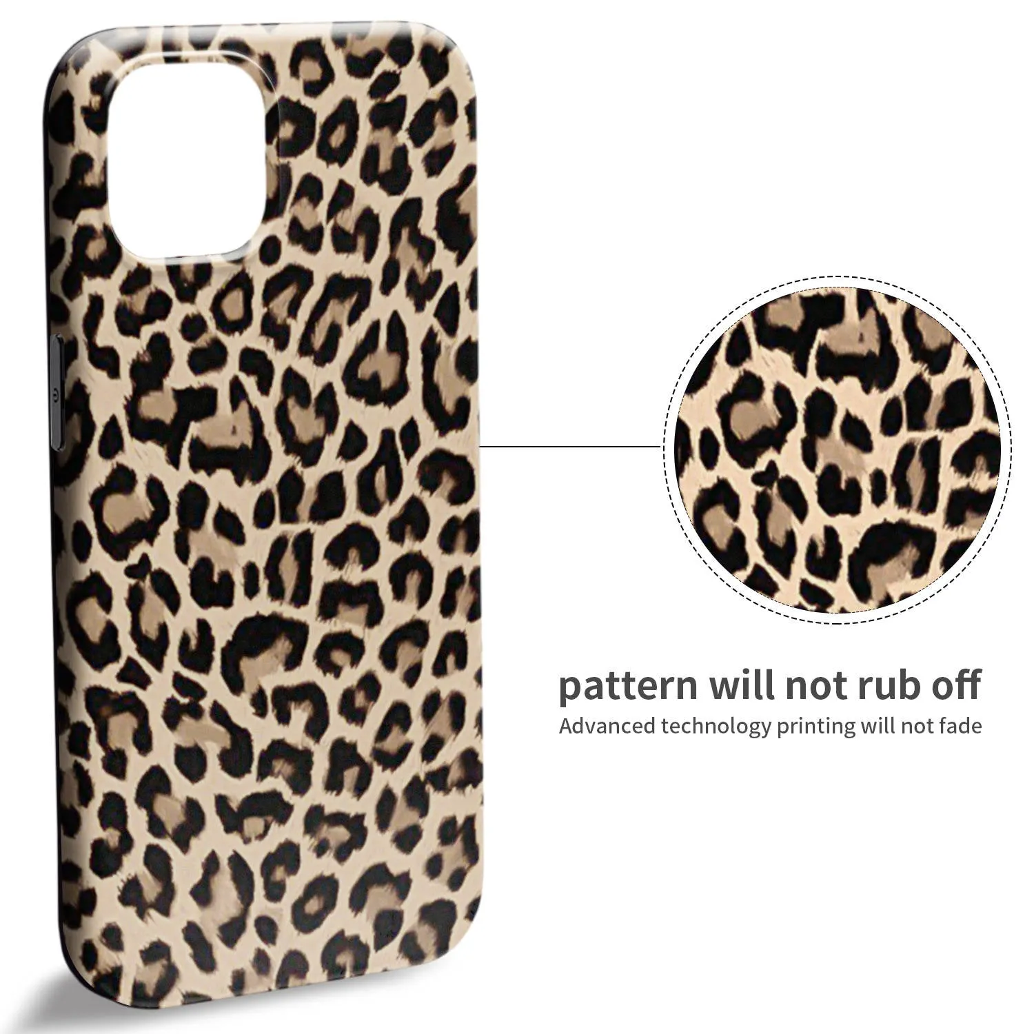 Engraved White Leopard Phone Case For iPhone