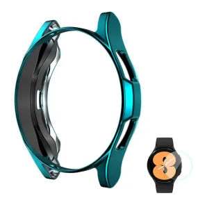 ENKAY 2-in-1 Samsung Galaxy Watch 4 Classic (46mm) TPU cover   tempered glass screen protector - Cyan