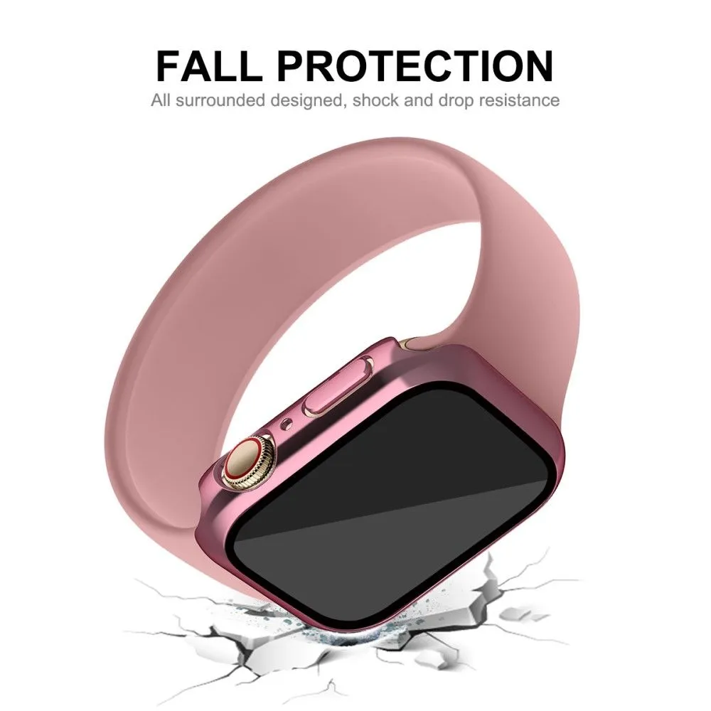 ENKAY Apple Watch (41mm) electroplating cover with tempered glass - Pink