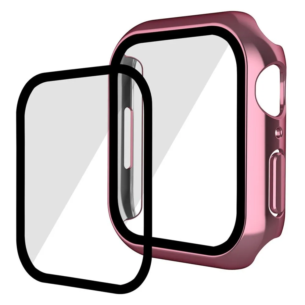 ENKAY Apple Watch (41mm) electroplating cover with tempered glass - Pink