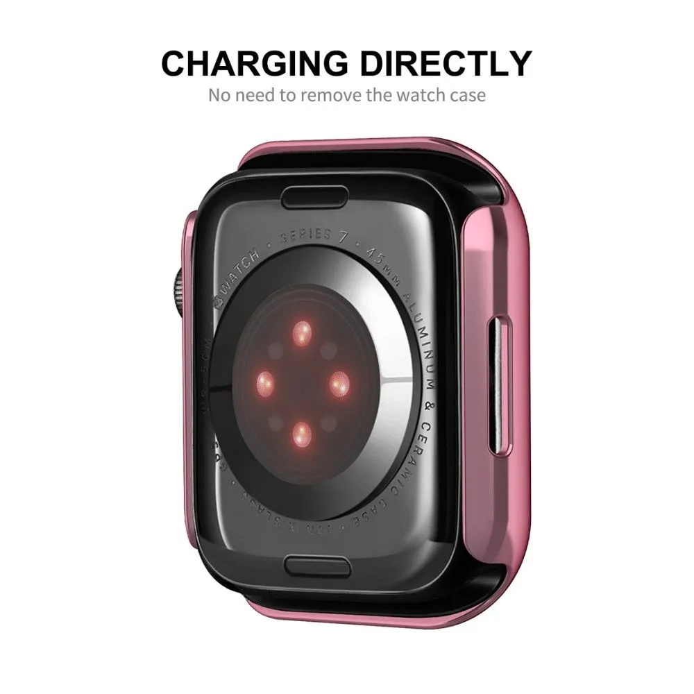 ENKAY Apple Watch (41mm) electroplating cover with tempered glass - Pink