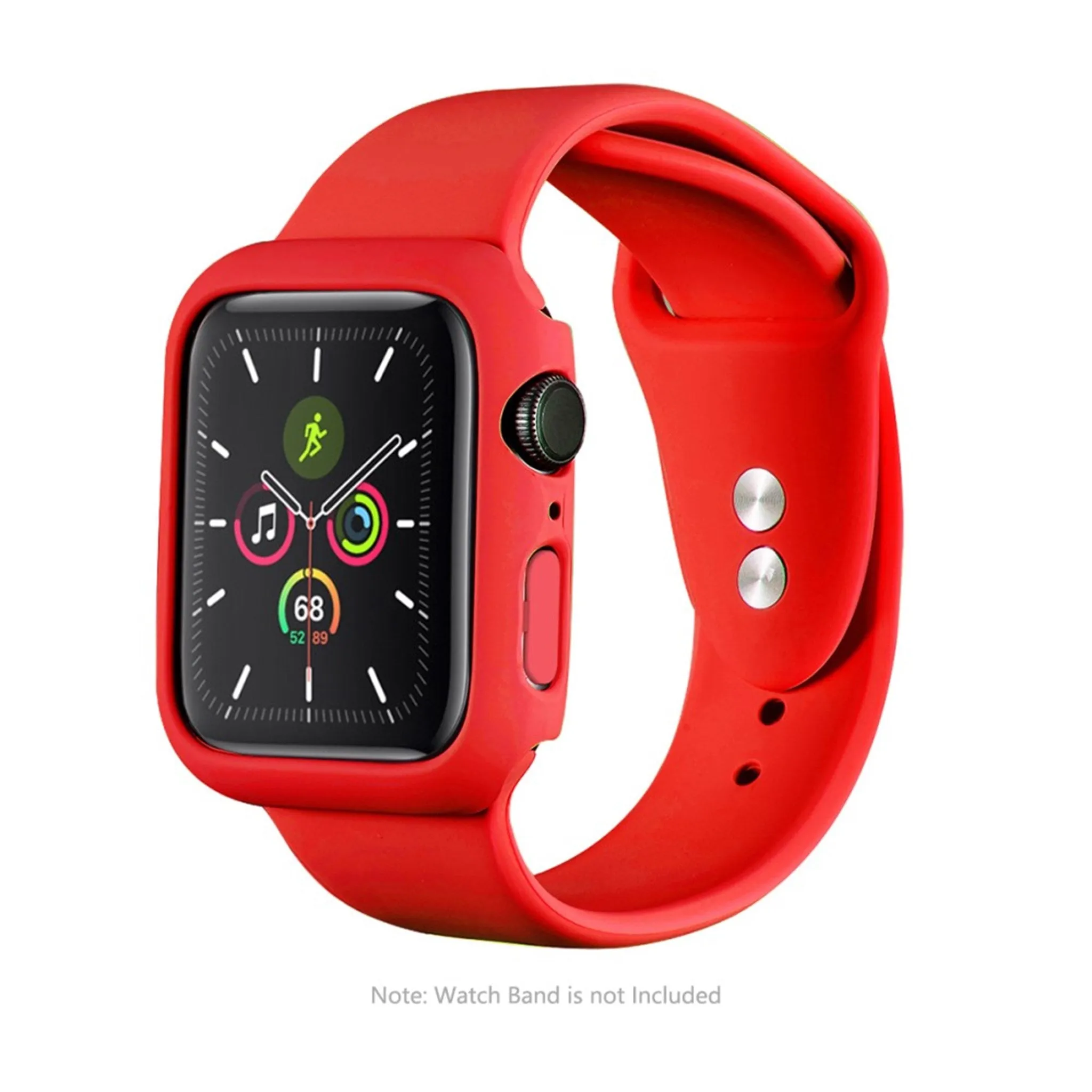 ENKAY Apple Watch (45mm) cover with tempered glass screen protector - Red