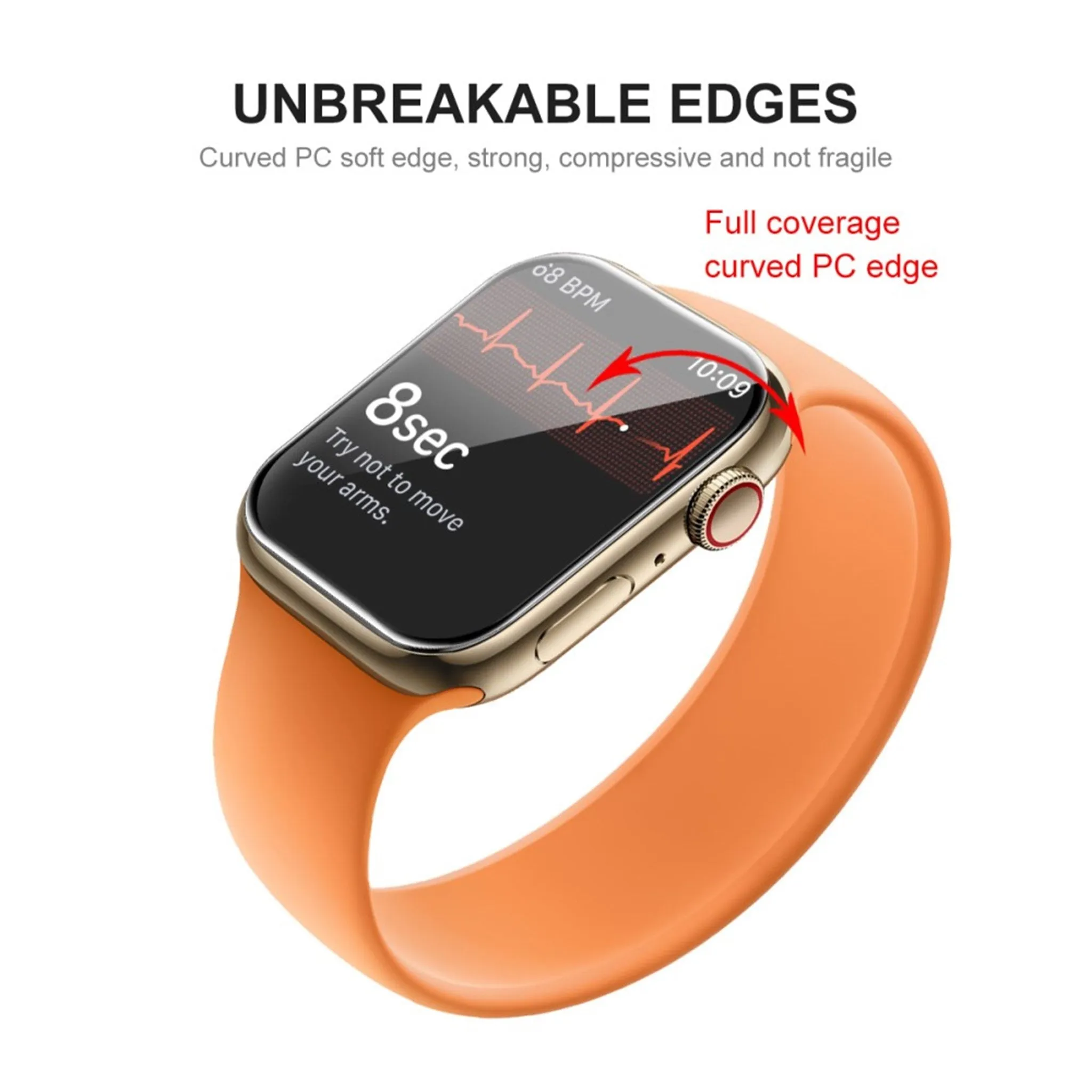 ENKAY Apple Watch (45mm) cover with tempered glass screen protector - Transparent