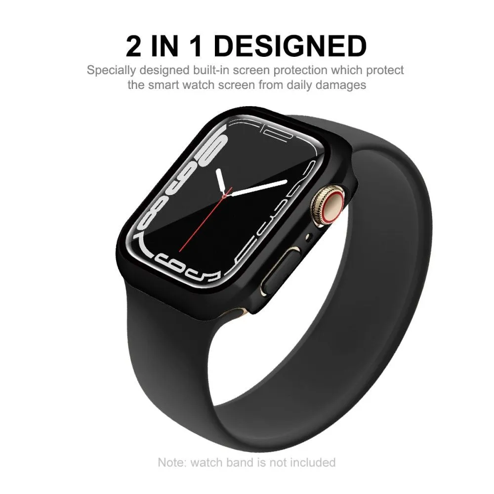 ENKAY Apple Watch (45mm) electroplating cover with tempered glass - Black