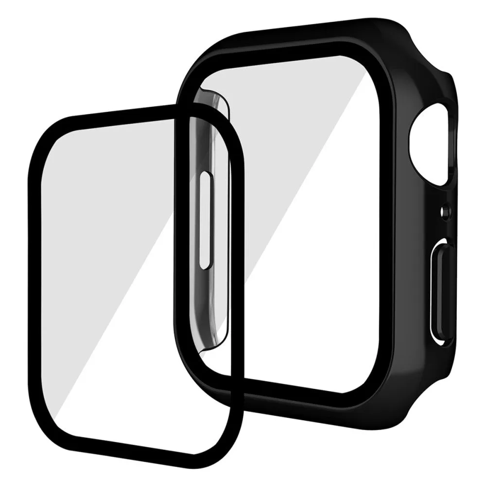 ENKAY Apple Watch (45mm) electroplating cover with tempered glass - Black