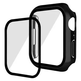 ENKAY Apple Watch (45mm) electroplating cover with tempered glass - Black