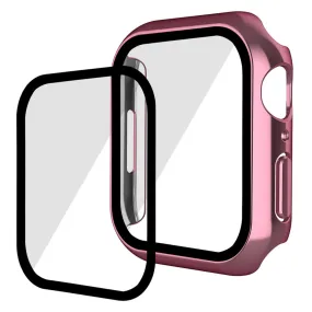 ENKAY Apple Watch (45mm) electroplating cover with tempered glass - Pink