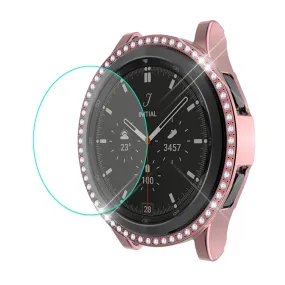 ENKAY Samsung Galaxy Watch 4 Classic (46mm) rhinestone cover   tempered glass screen protector - Pink