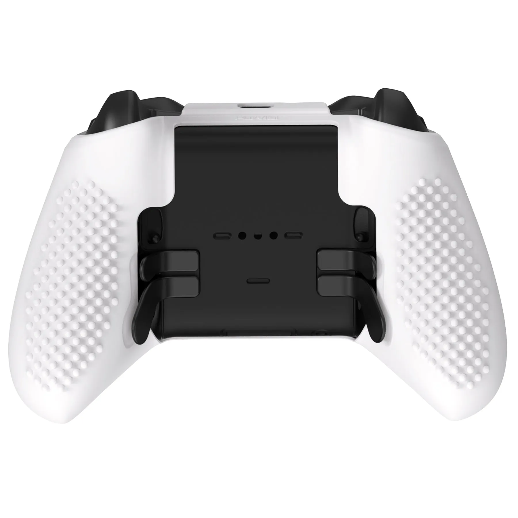 eXtremeRate PlayVital White Soft Anti-Slip Silicone Cover Skins, Controller Protective Case for New Xbox One Elite Series 2 (Model 1797 and Core Model 1797) with Thumb Grips Analog Caps - XBOWP0059GC