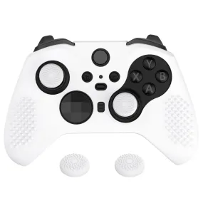 eXtremeRate PlayVital White Soft Anti-Slip Silicone Cover Skins, Controller Protective Case for New Xbox One Elite Series 2 (Model 1797 and Core Model 1797) with Thumb Grips Analog Caps - XBOWP0059GC