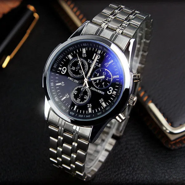 Fashion Full Steel White Black Blue Ray Dial 30m Waterproof Luminous Hands Business Dress Sport Wrist watch Watches for Men