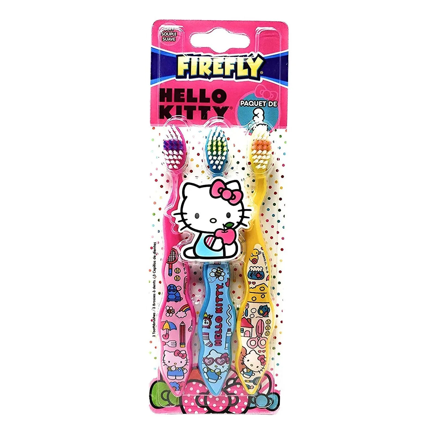 Firefly Hello Kitty Soft Toothbrush 3 Pack