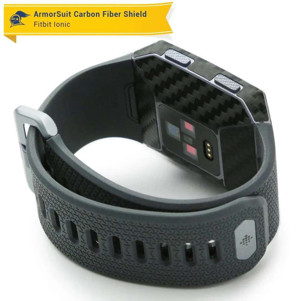 Fitbit Ionic Screen Protector   Black Carbon Fiber Skin