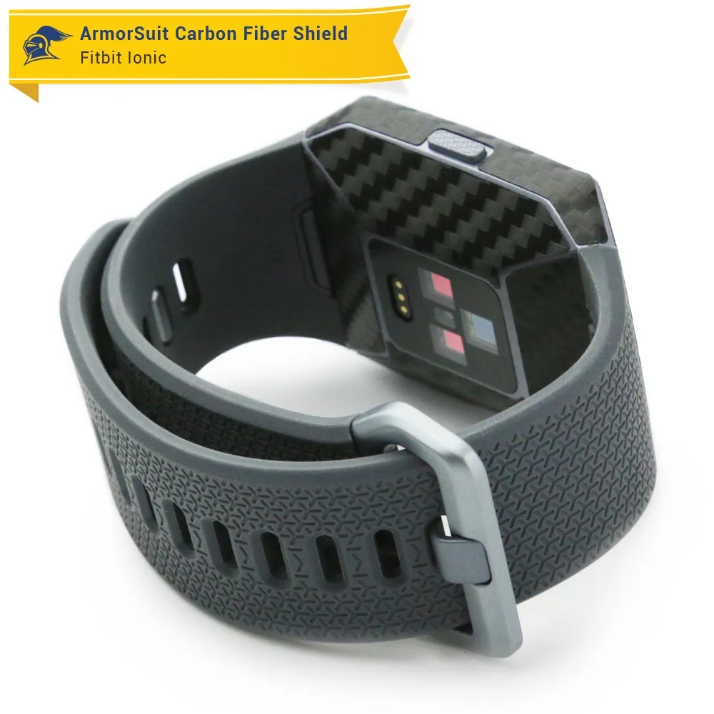 Fitbit Ionic Screen Protector   Black Carbon Fiber Skin