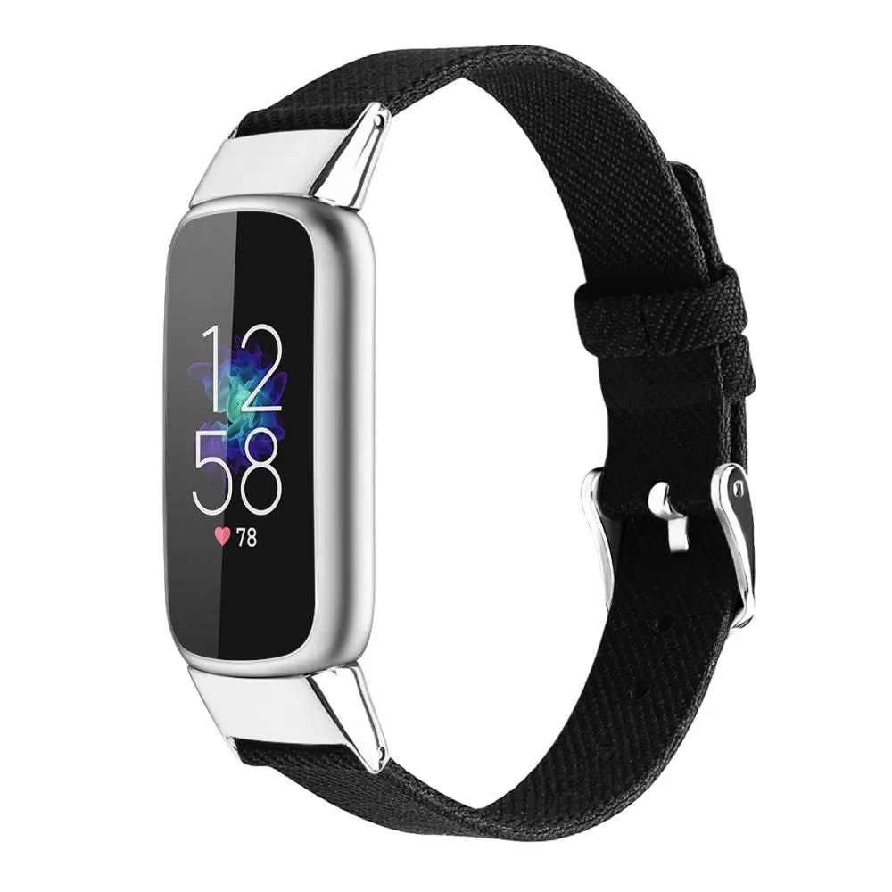 Fitbit Luxe canvas style watch strap - Black / Size: L