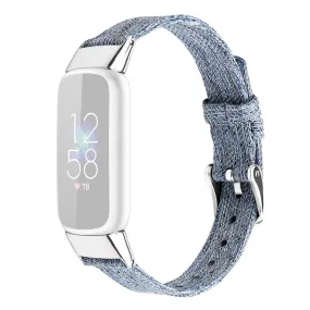 Fitbit Luxe canvas style watch strap - Sky Blue / Size: L