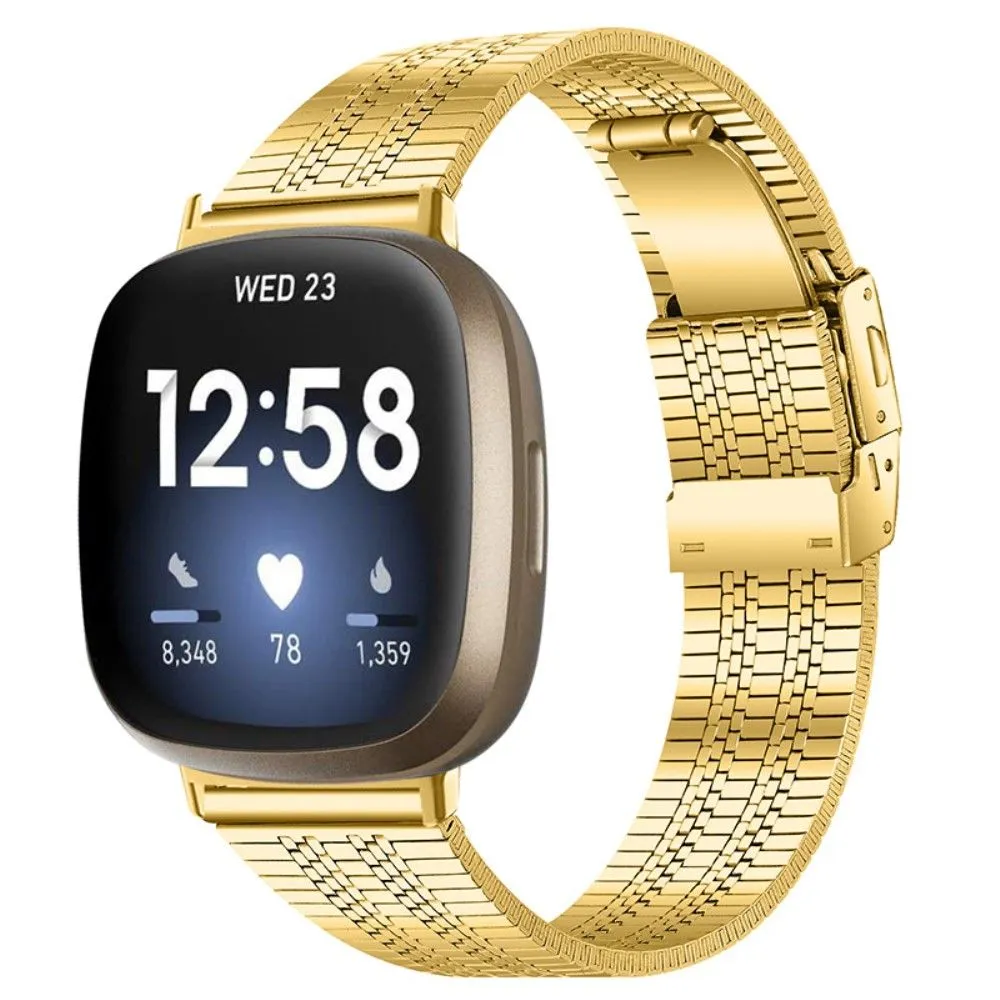 Fitbit Sense / Versa 5 bead stainless steel watch strap - Gold