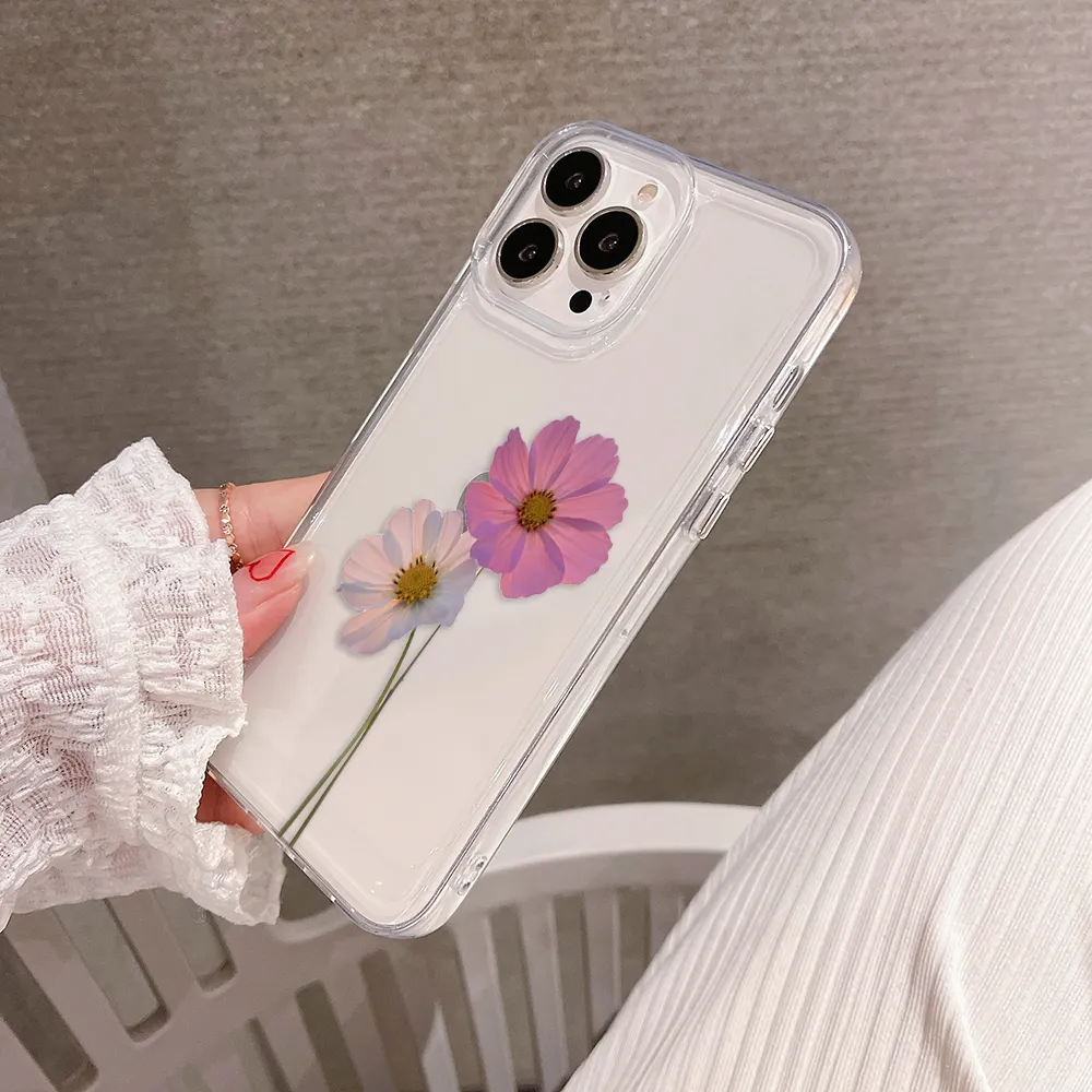 Flowers Minimalist Clear Silicon Cover