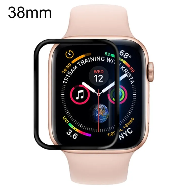 For Apple Watch 38mm Soft PET Film Full Cover Screen Protector(Black)