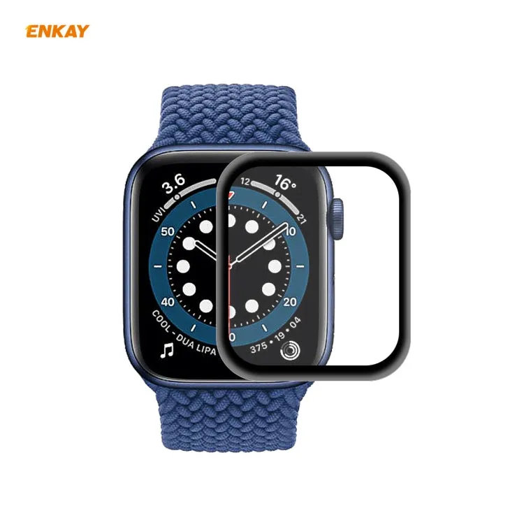 For Apple Watch Series 6/5/4/SE 44mm ENKAY Hat-Prince 3D Full Screen PET Curved Hot Bending HD Screen Protector Film(Black)