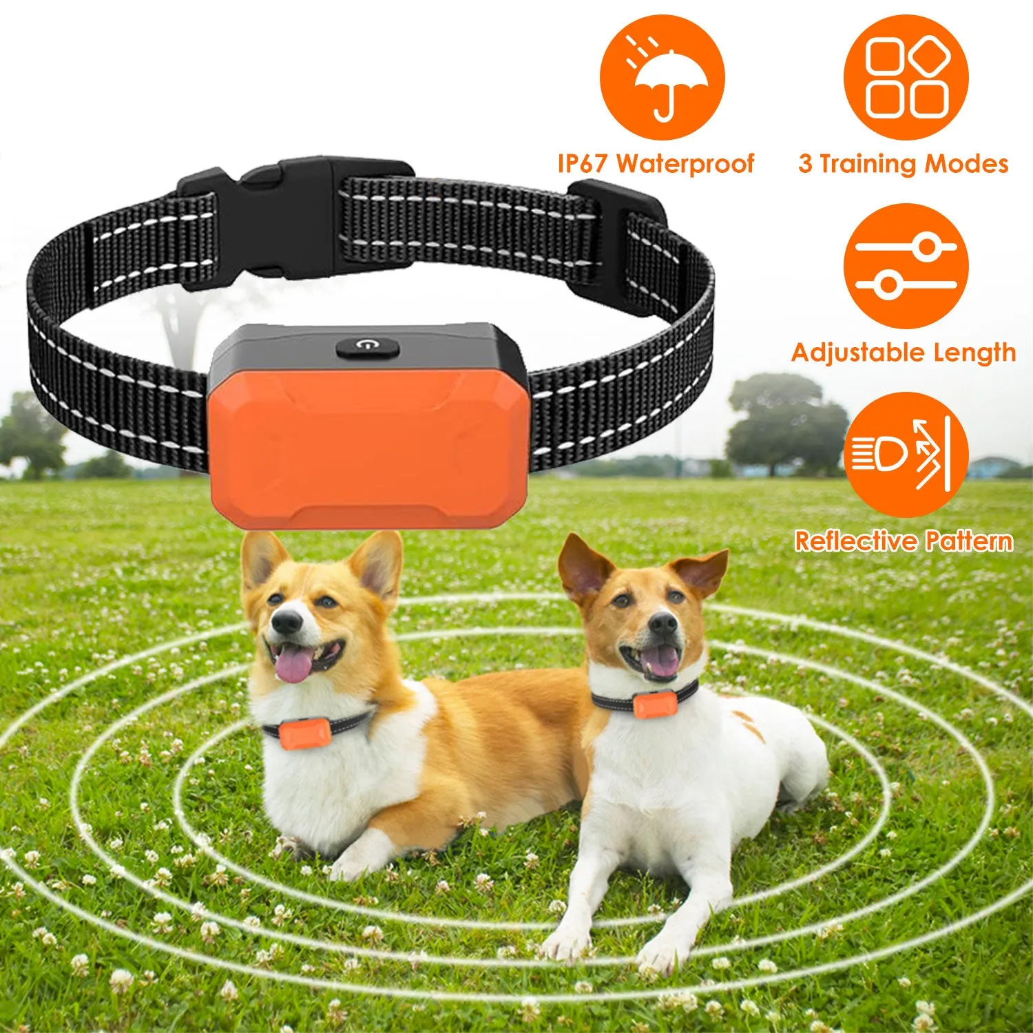 Fresh Fab Finds Electric Dog Training Collar Receiver IP67 Waterproof Shock Vibration Beep Mode Anti-Bark Dog Deterrent Training Collar for Dog Fence System