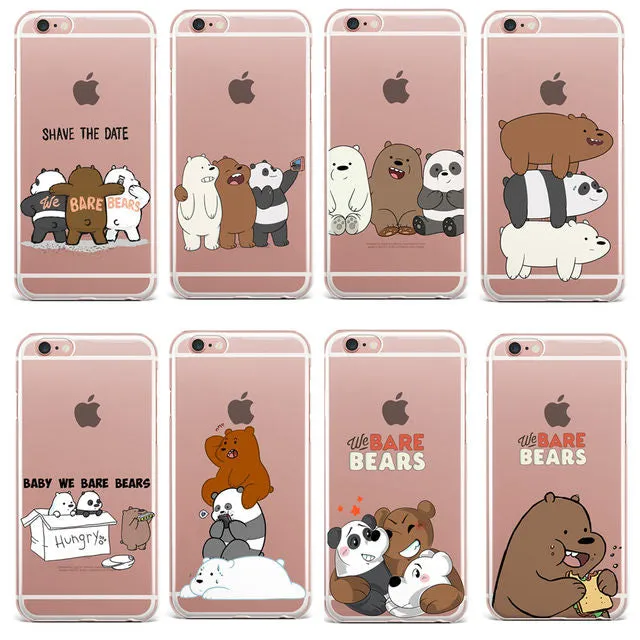 Funny we bare bears clear iPhone phone case