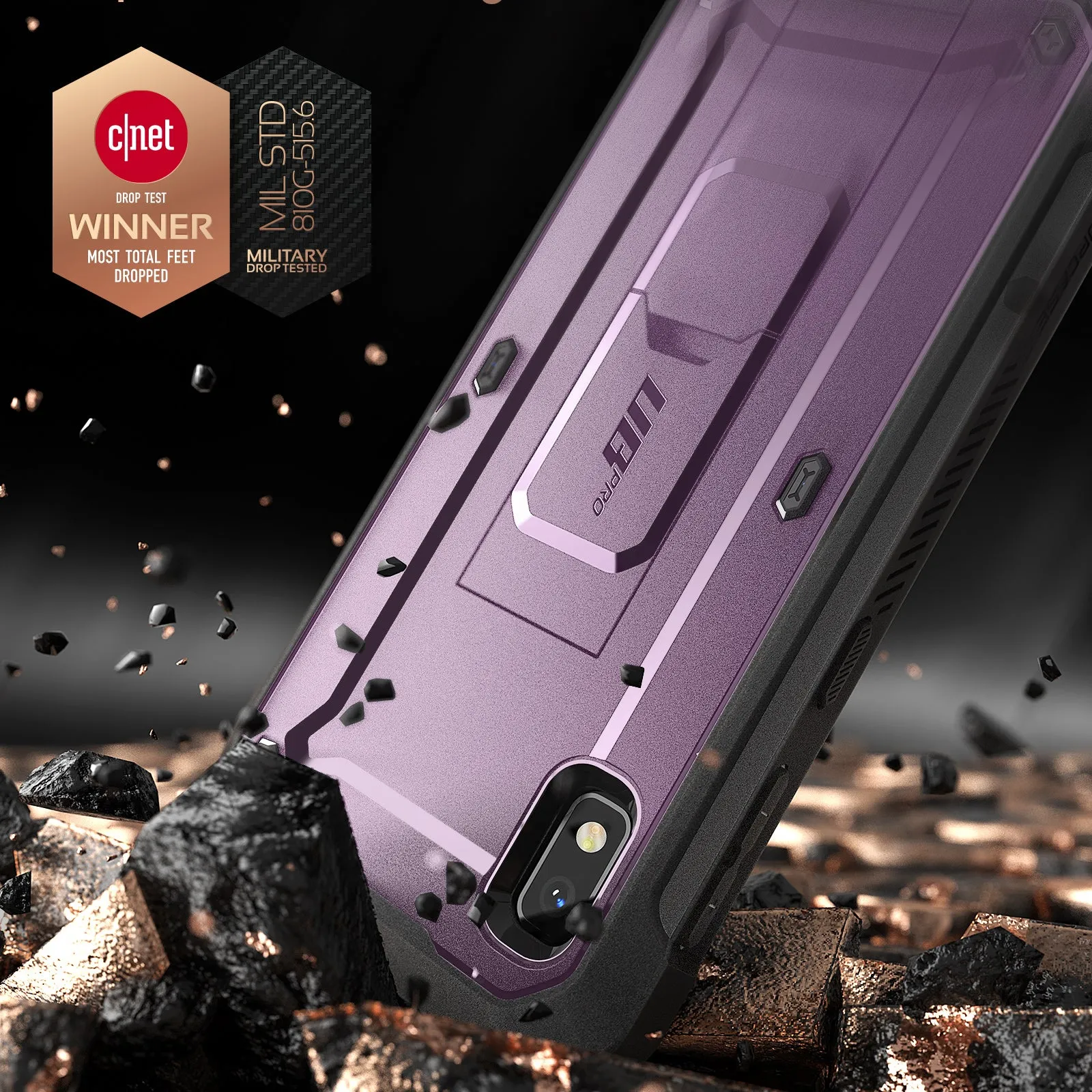 Galaxy A10e Unicorn Beetle Pro Rugged Holster Case-Metallic Purple