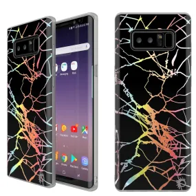 Galaxy Note 8 Full Body W/ Screen Protector Marble Case (Black Mirage)