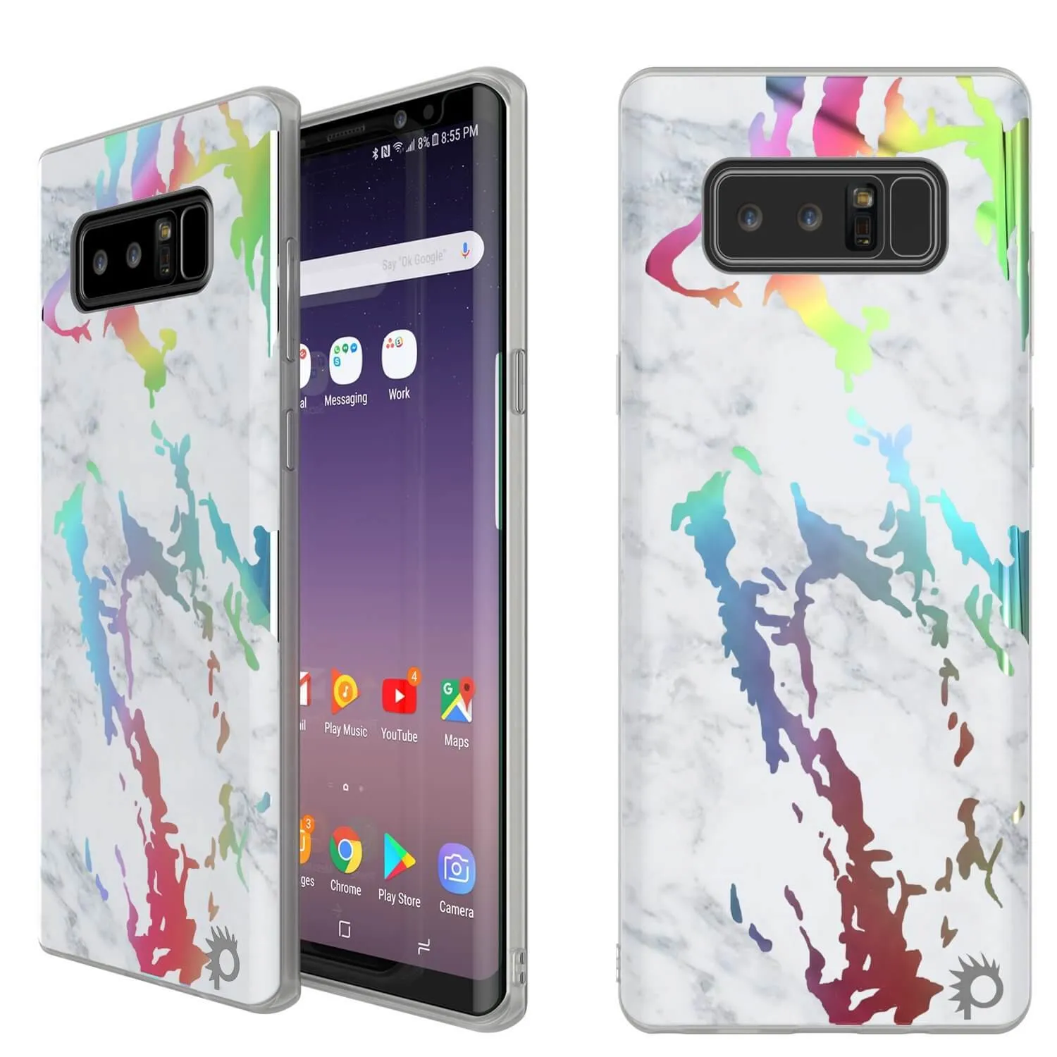 Galaxy Note 8 Full Body W/ Screen Protector Marble Case (Blanco Marmo)