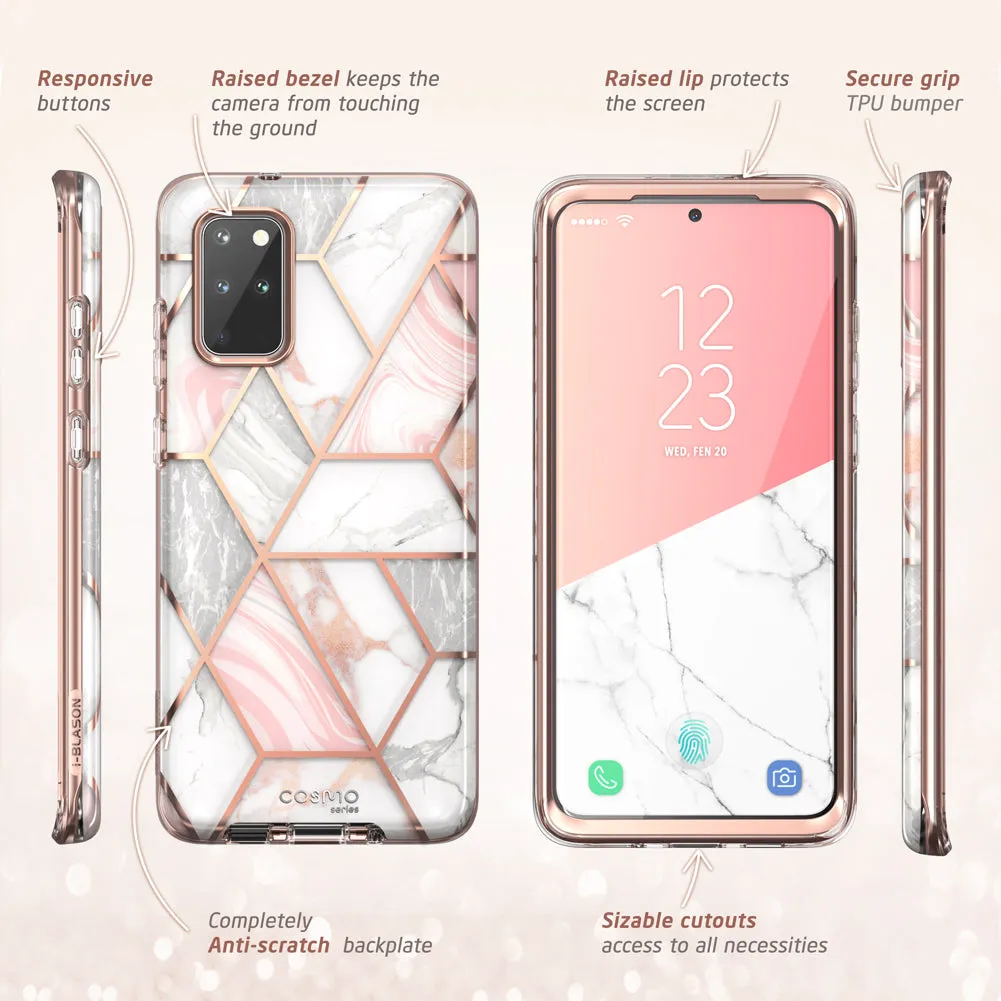 Galaxy S20 Plus Cosmo Case (with Screen Protector) - Marble Pink