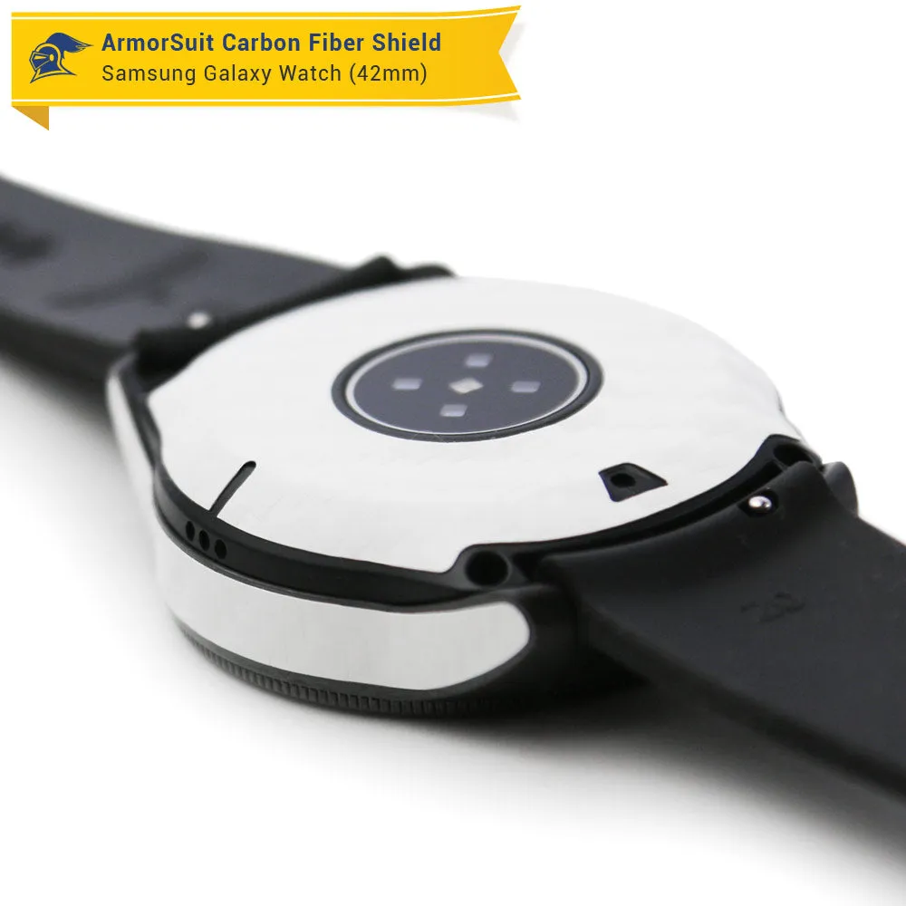 Galaxy Watch (42mm) Screen Protector   White Carbon Fiber Skin