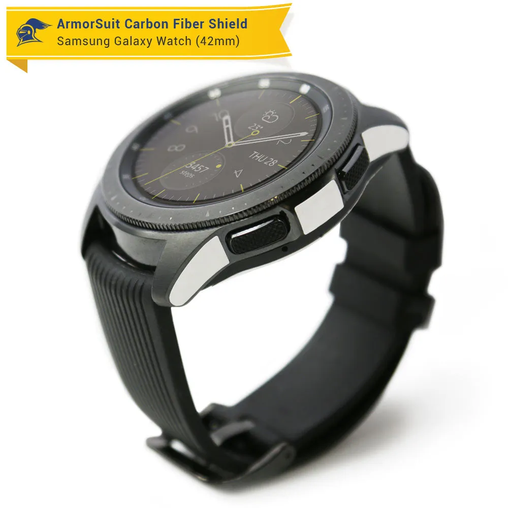 Galaxy Watch (42mm) Screen Protector   White Carbon Fiber Skin