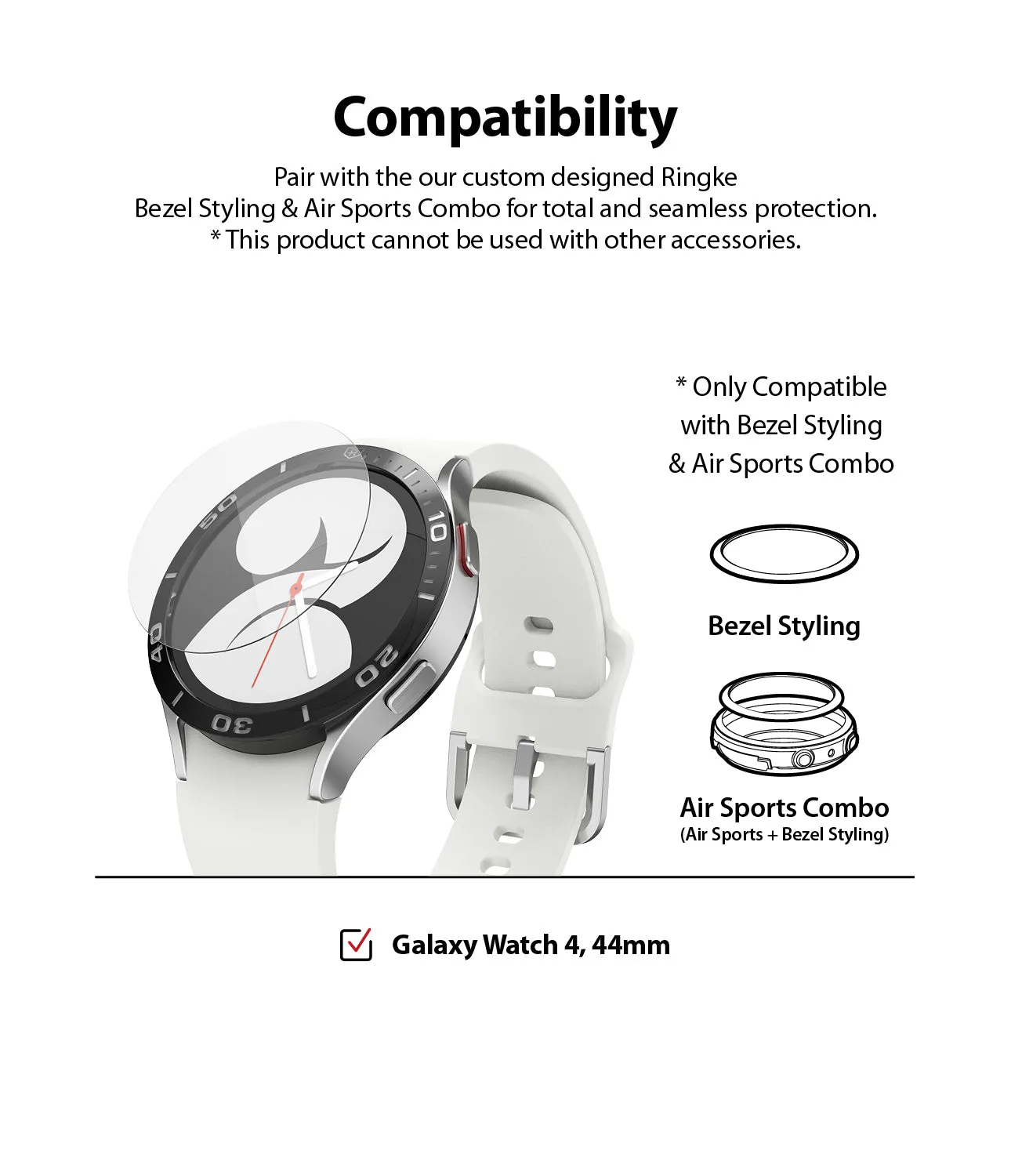 Galaxy Watch 5/4 44mm Screen Protector for Bezel Styling | Glass - R5