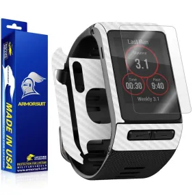 Garmin Vivoactive HR Screen Protector   White Carbon Fiber Skin