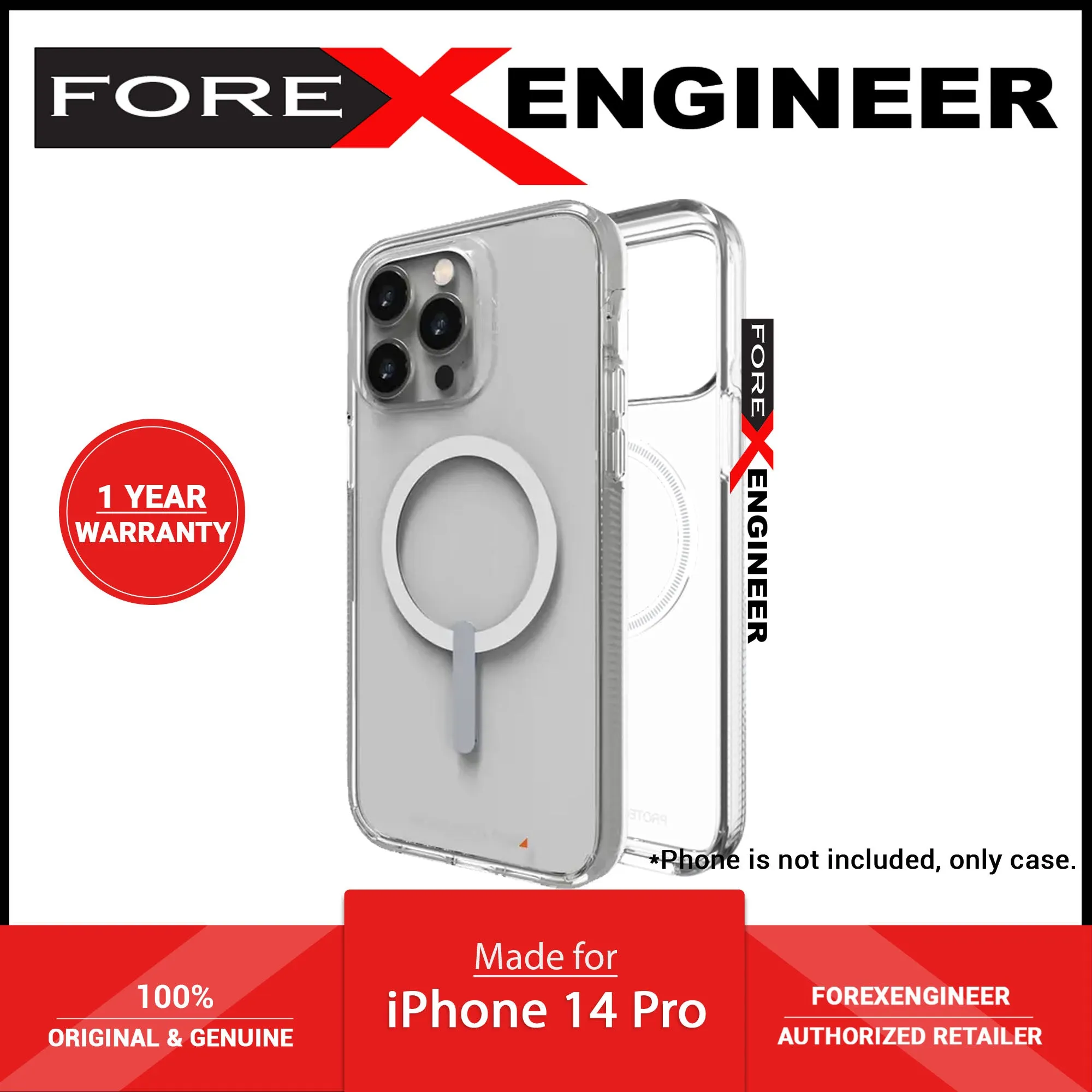 Gear4 Crystal Palace Snap for iPhone 14 Pro - Magsafe Compatible - Clear ( Barcode: 840056165380 )