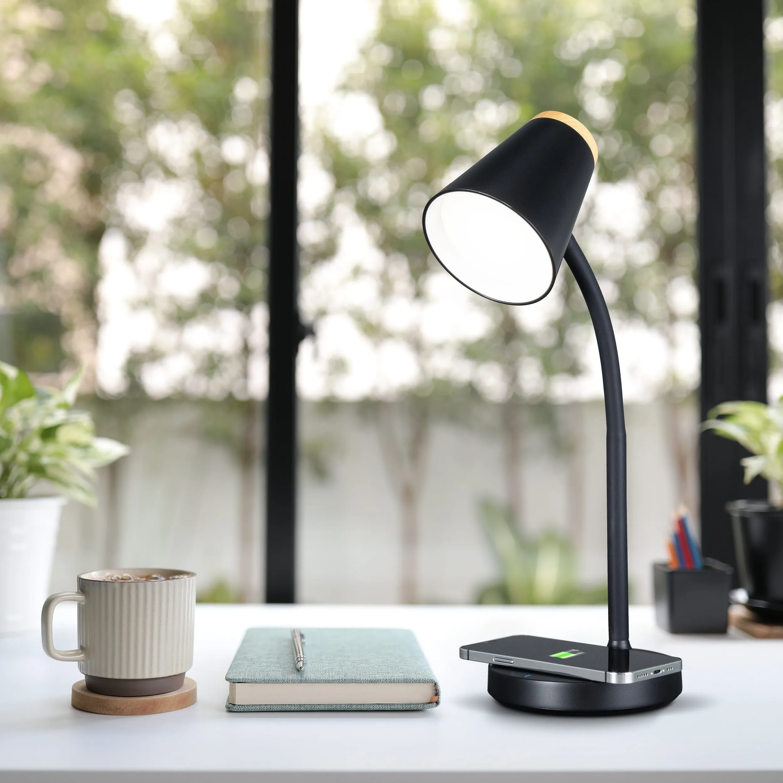 Gleam LED Desk Lamp with Wireless Charging