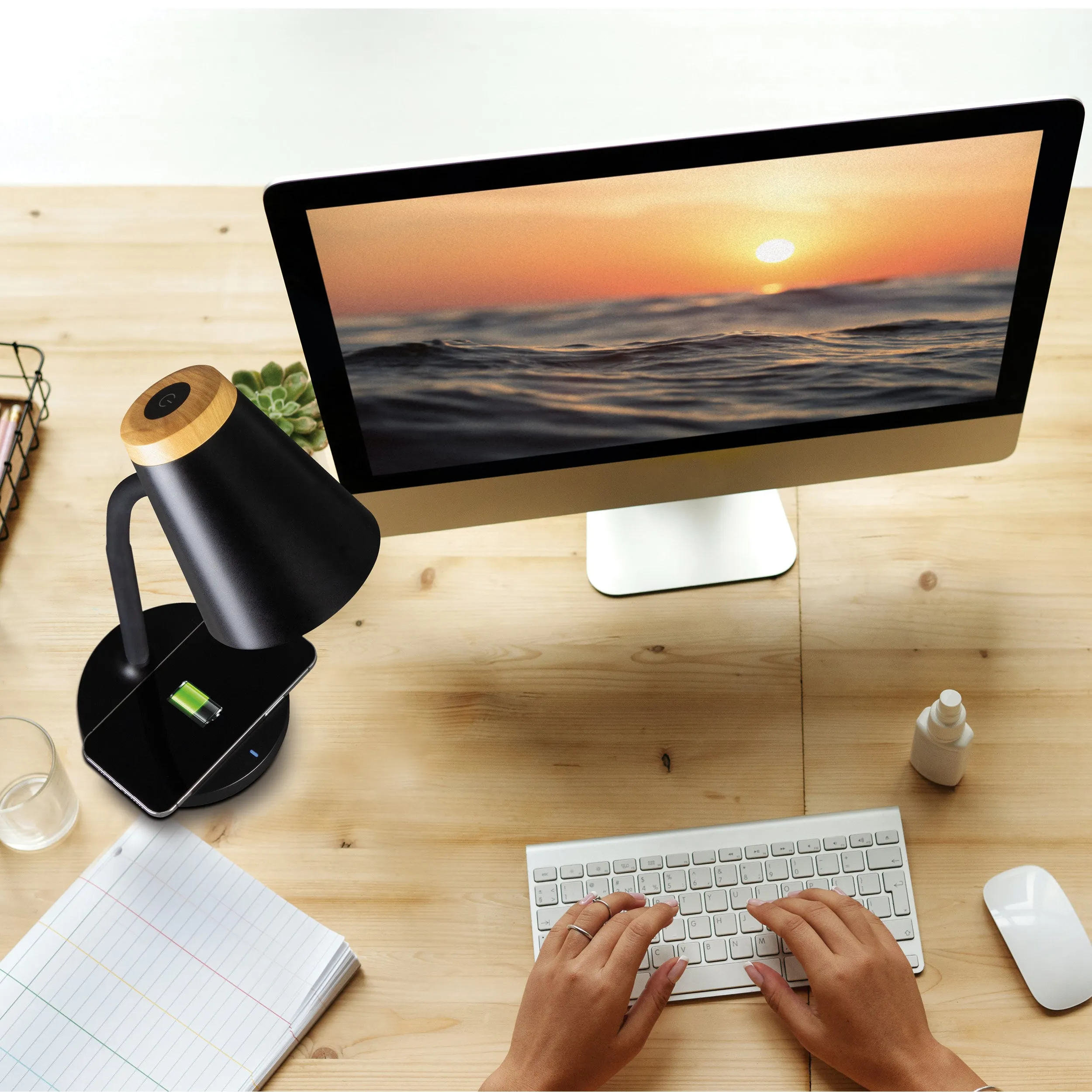 Gleam LED Desk Lamp with Wireless Charging