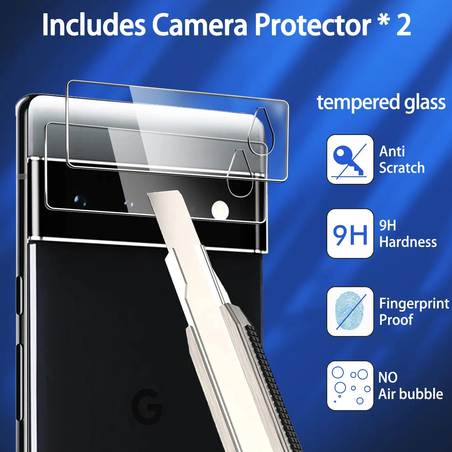 Google Pixel 6 Pro Screen Protector | 3 Pack TPU Film with Camera Glass