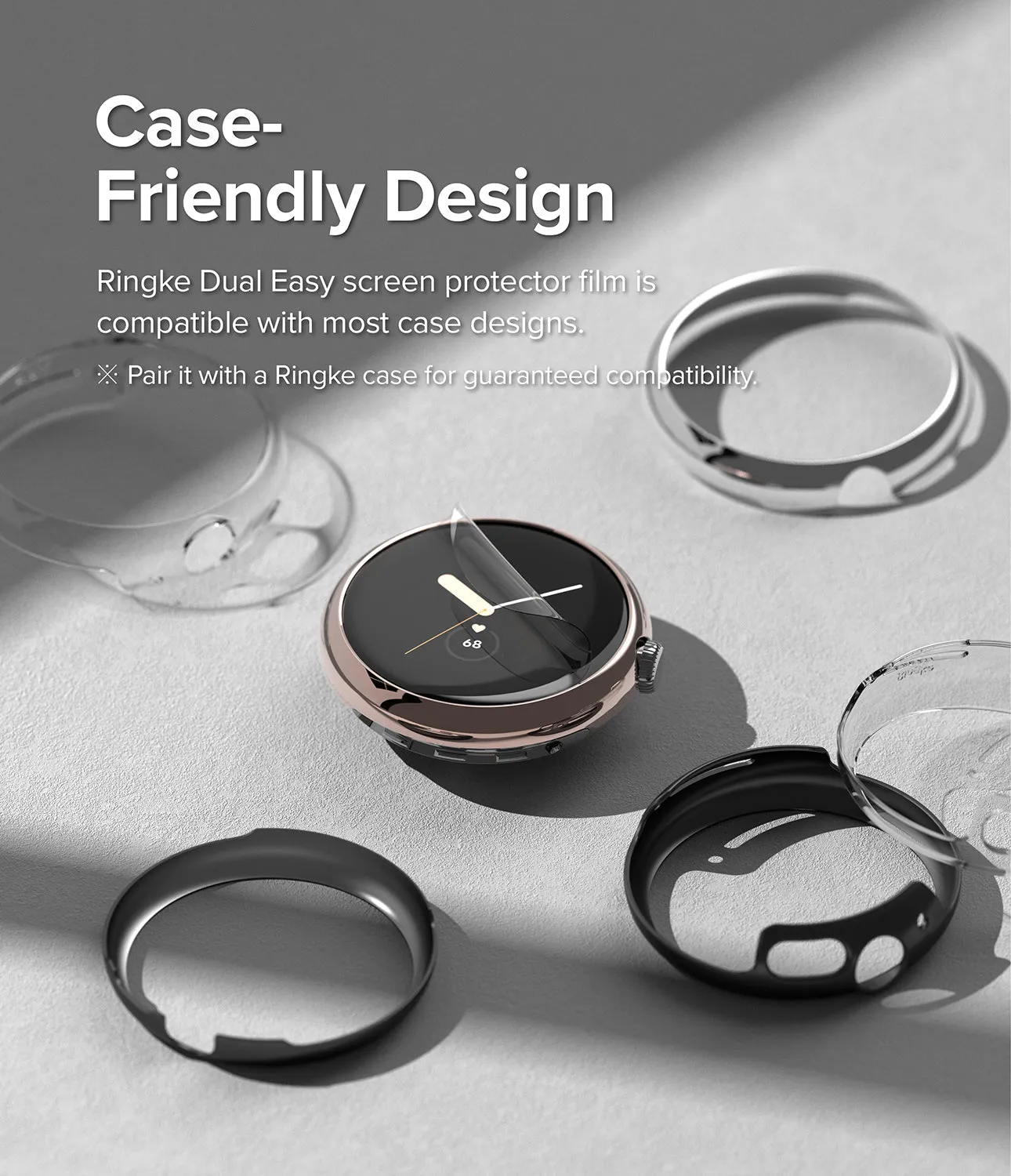 Google Pixel Watch Screen Protectors |  Dual Easy Film | 3 Pack