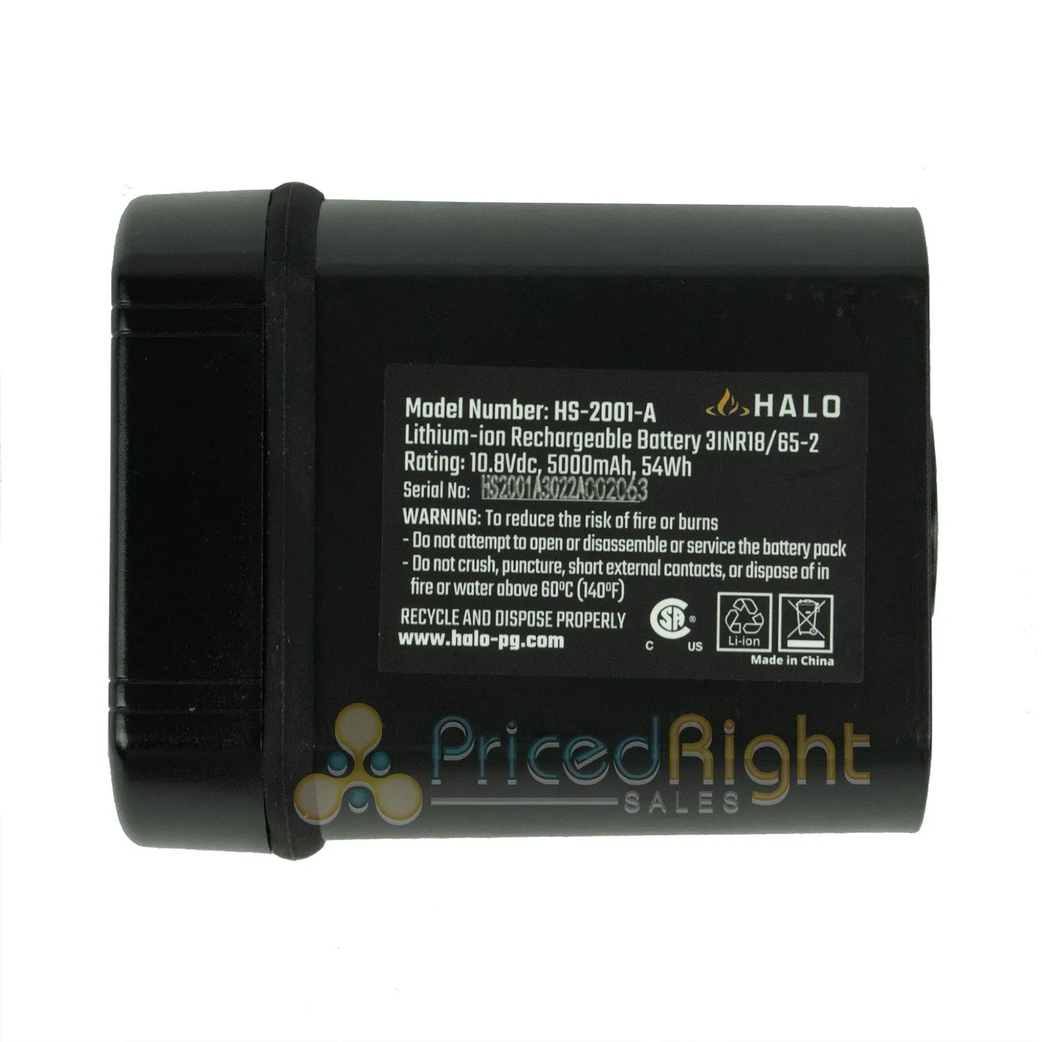 Halo Universal Lithium-Ion Rechargeable Battery Pack Single Battery HS-2001-A