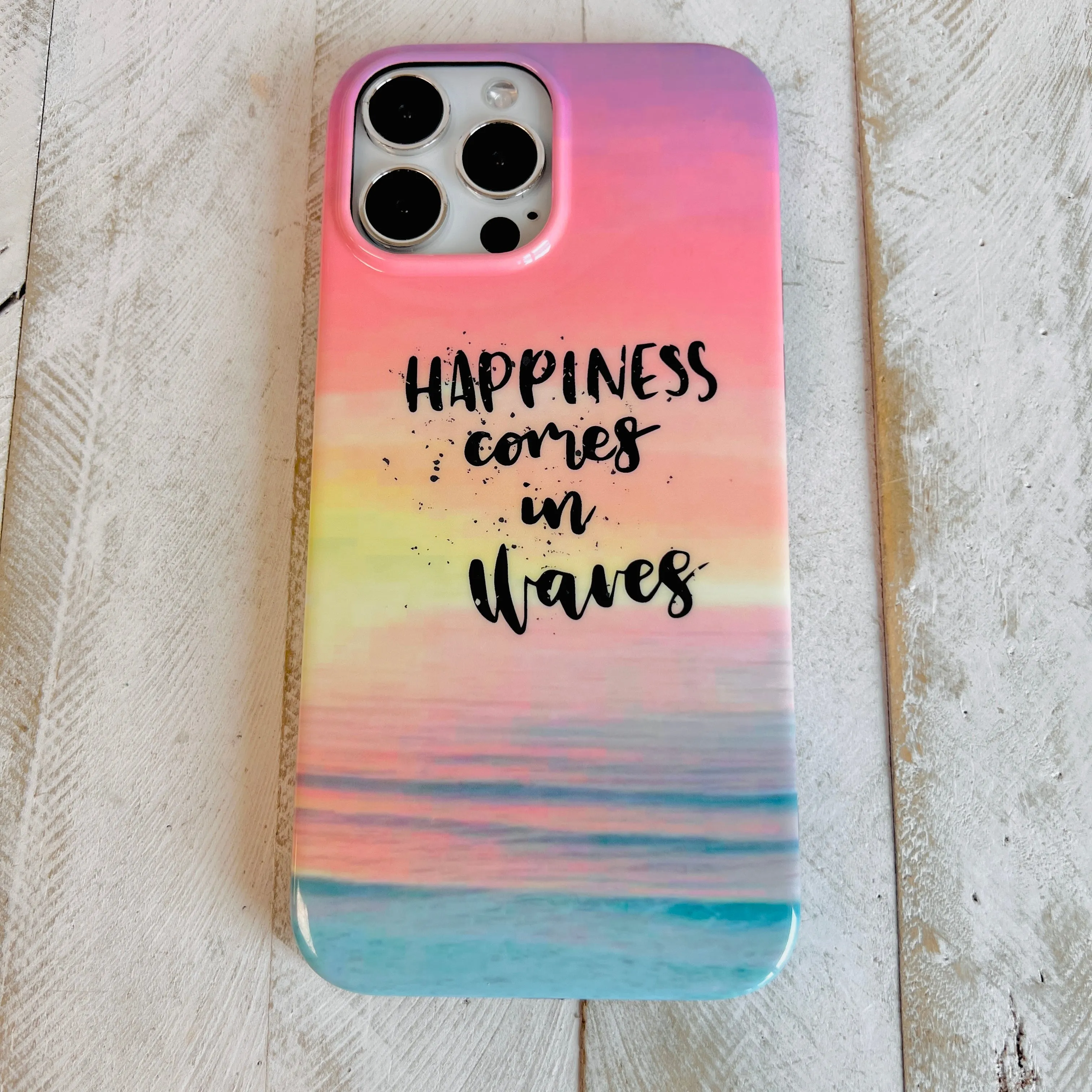 Happiness Comes In Waves Phone Case For iPhone