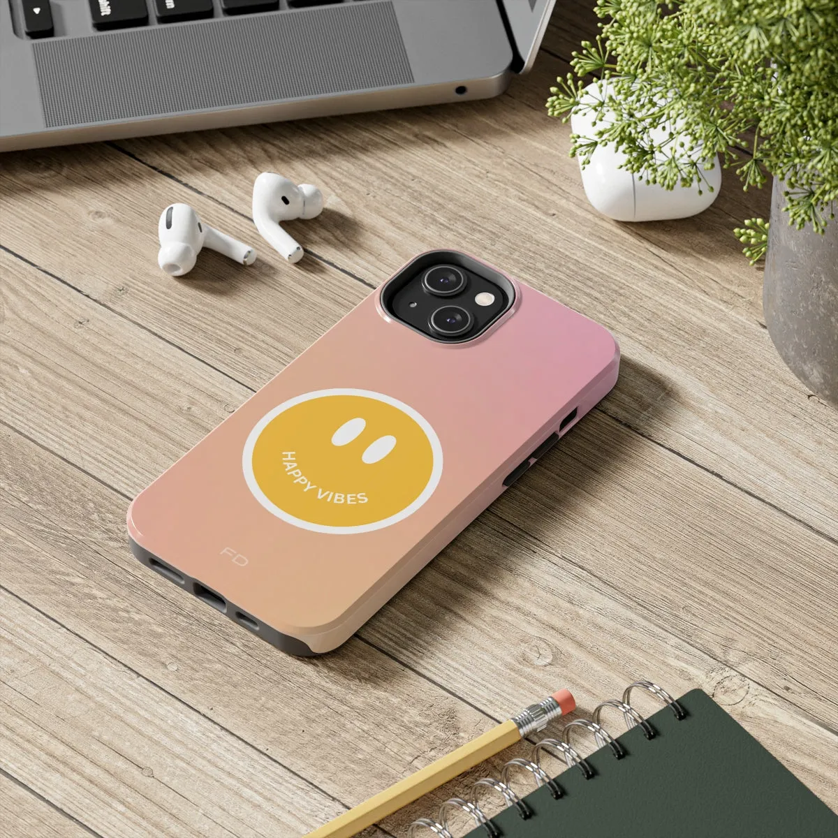 Happy Vibes Tough Case for iPhone with Wireless Charging