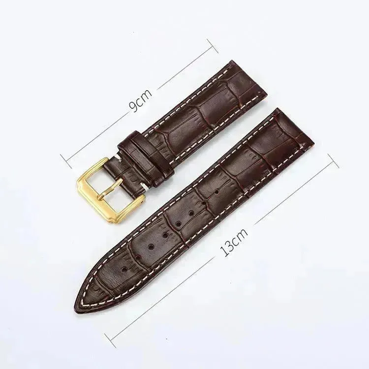 Head Layer Leather Bamboo Knot Pattern Watch Strap Accessories