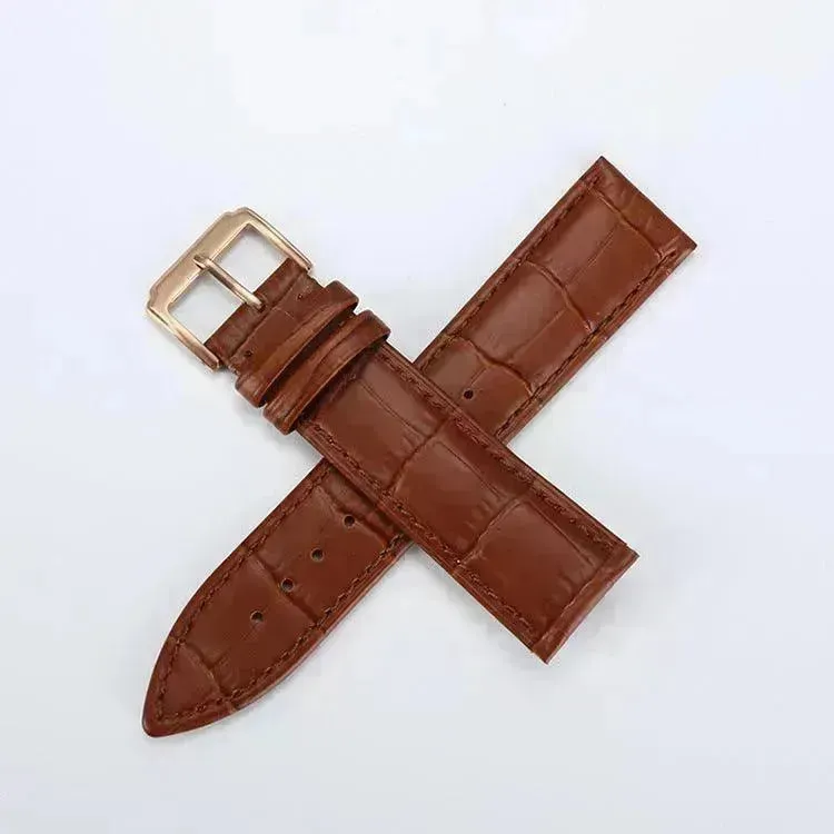 Head Layer Leather Bamboo Knot Pattern Watch Strap Accessories