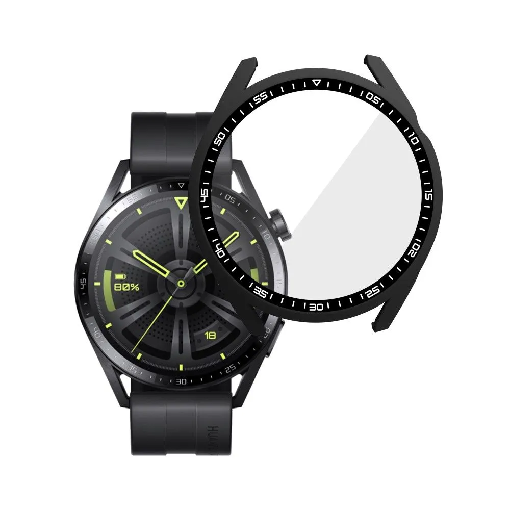 Huawei Watch GT 3 (46mm) hard cover with tempered glass - Black