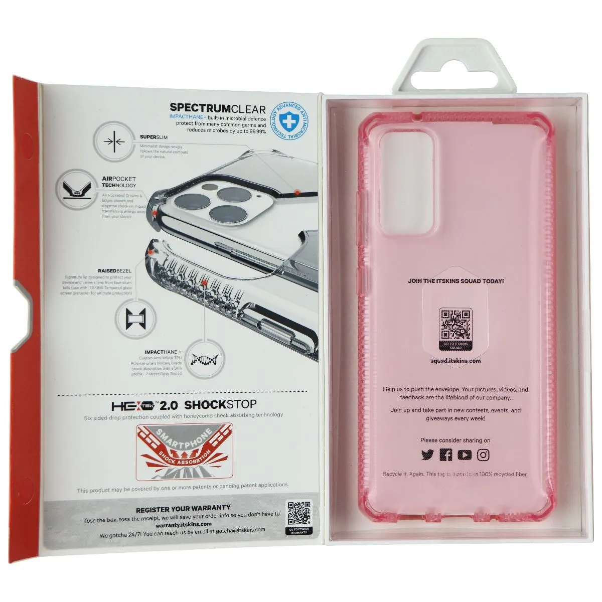 ITSKINS Spectrum Clear Series Case for Samsung S20 FE 5G - Light Pink