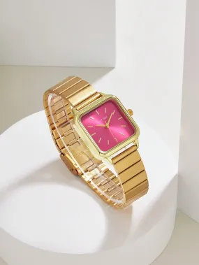 Ladies' Gold Elegant & Simple Stainless Steel Band Quartz Watch