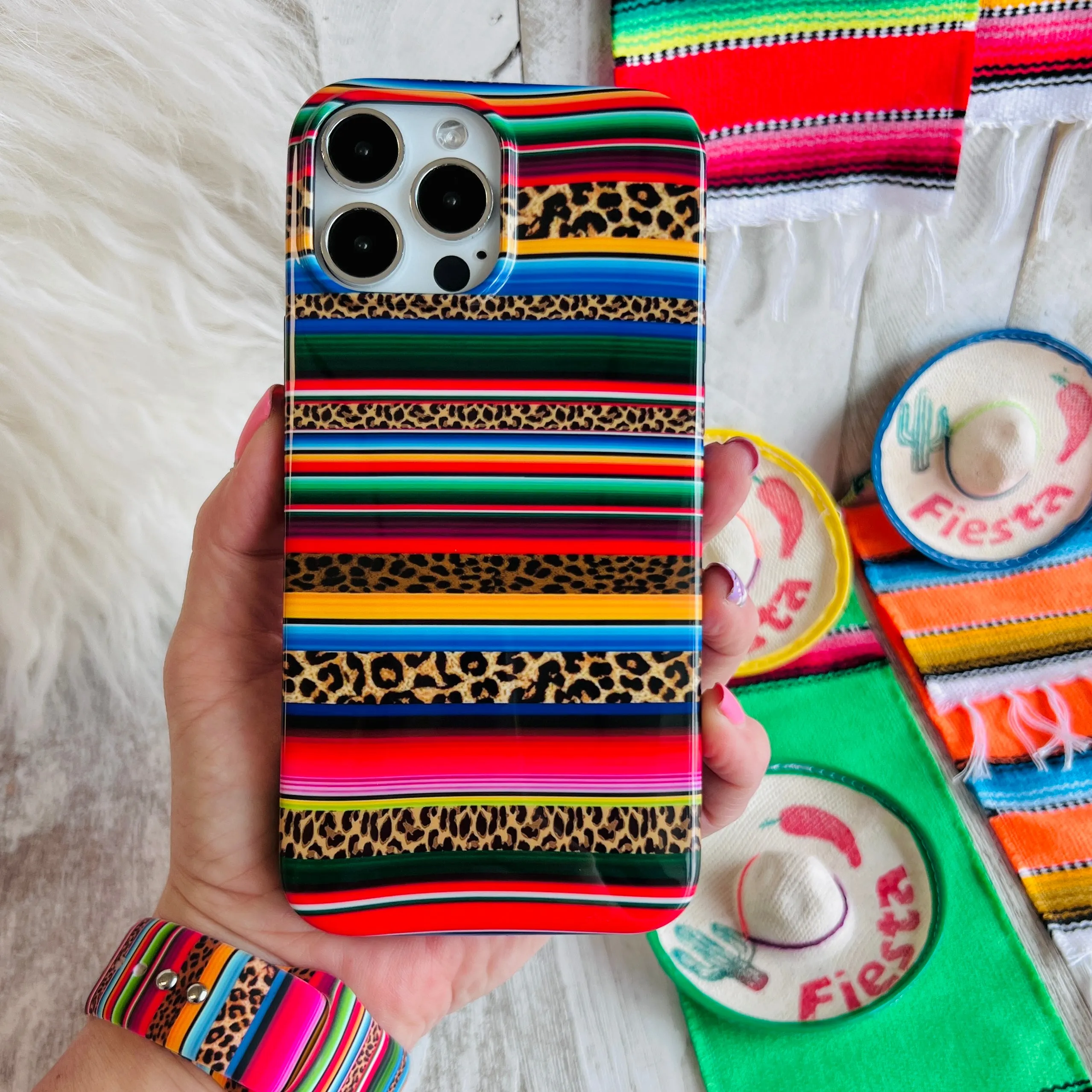 Leopard Sarape Blanket Phone Case For iPhone